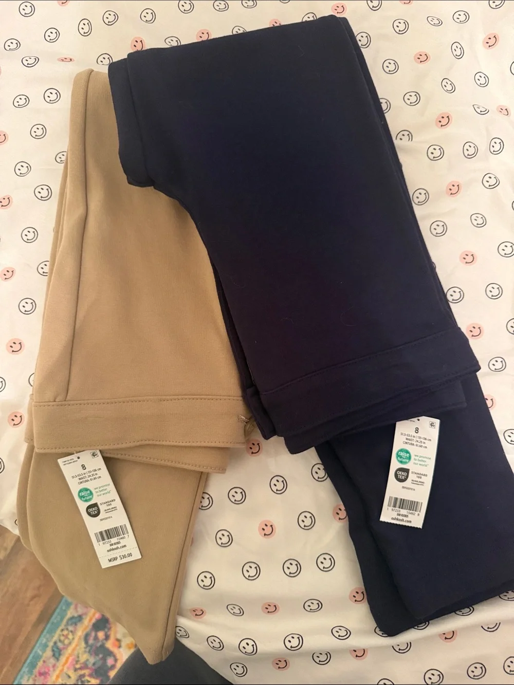 Carters Kids Pull-On Knit Pants - Navy and Khaki - size 8
